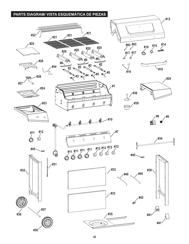 Diagram Diagram and Parts List for (T480)(2016) Char-Broil Grill
