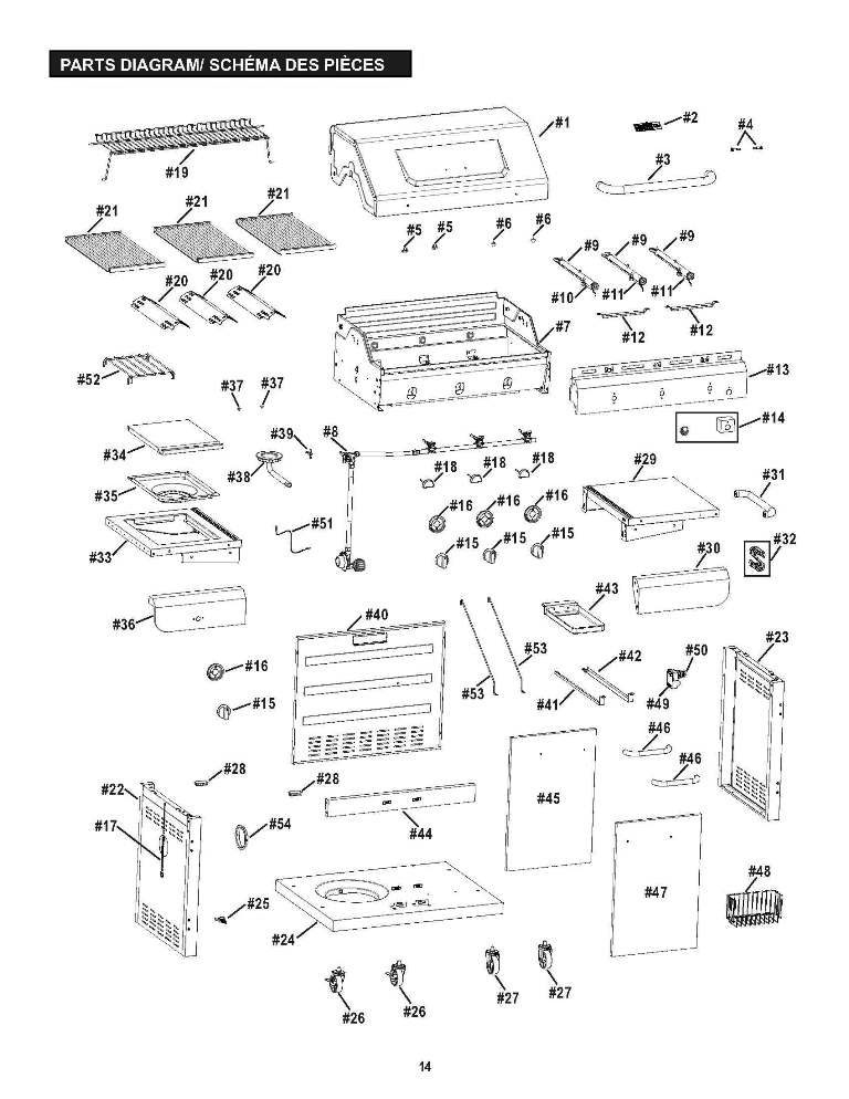 Diagram Diagram and Parts List for  Char-Broil Grill