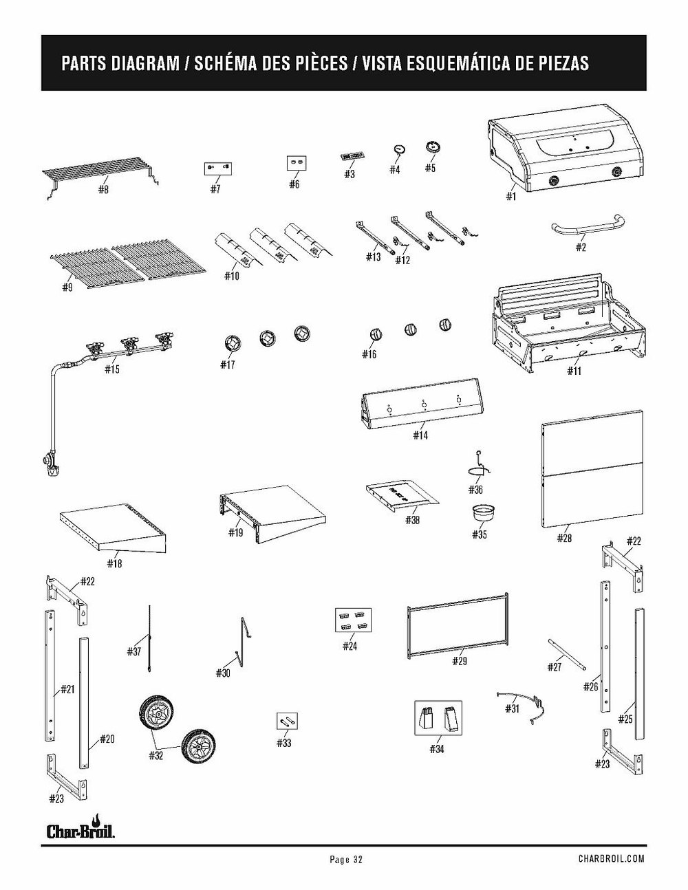 Diagram Diagram and Parts List for 2021 Char-Broil Grill