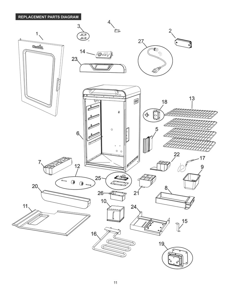 Diagram Diagram and Parts List for 2015 Char-Broil Smoker