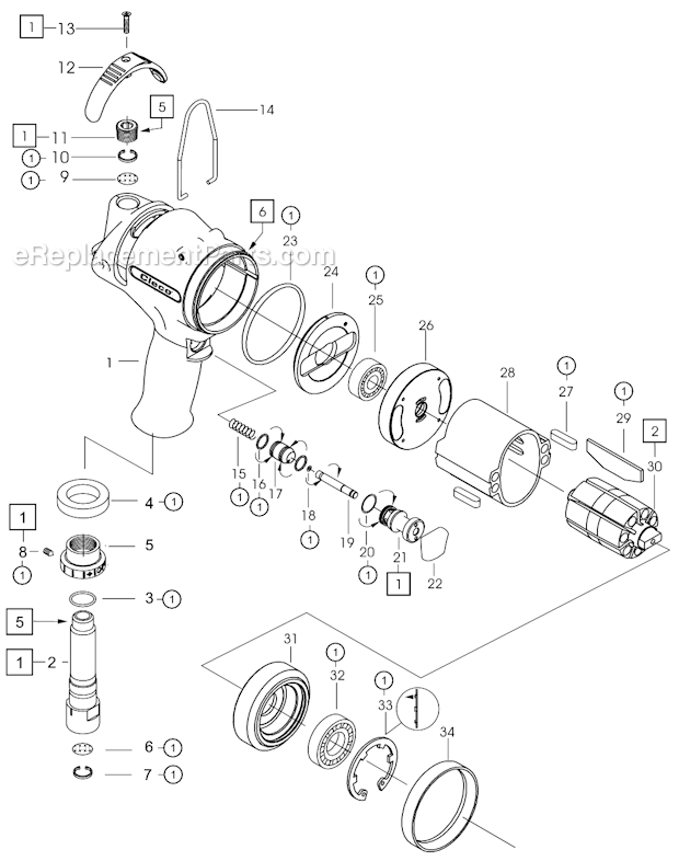 Page A Diagram and Parts List for  Cleco Ratchet