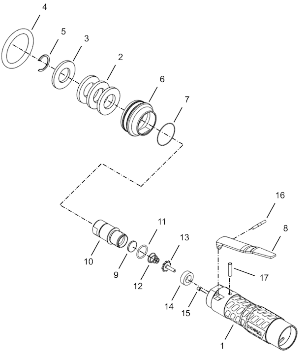 Page B Diagram and Parts List for 34NRS36H15-1  Cleco Ratchet