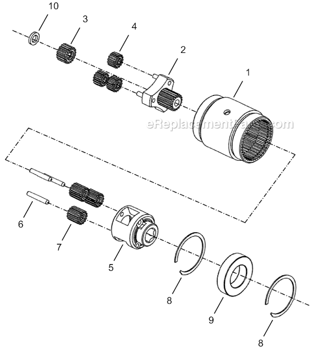 Page D Diagram and Parts List for 34NRS36H15-1  Cleco Ratchet