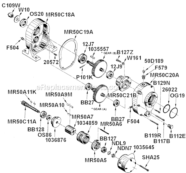 Page A Diagram and Parts List for  Cleco Power Motor