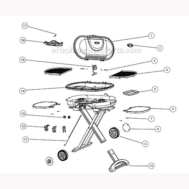 Page A Diagram and Parts List for  Coleman Grill