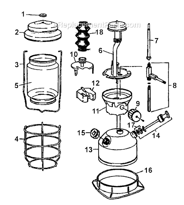 Page A Diagram and Parts List for  Coleman Lighting