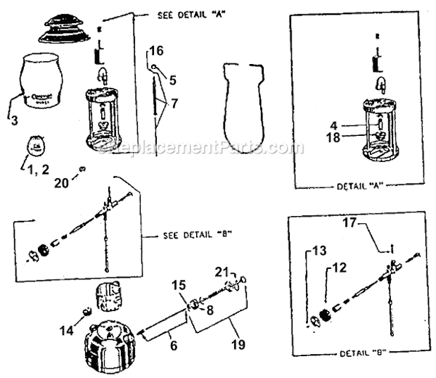 Page A Diagram and Parts List for  Coleman Lighting