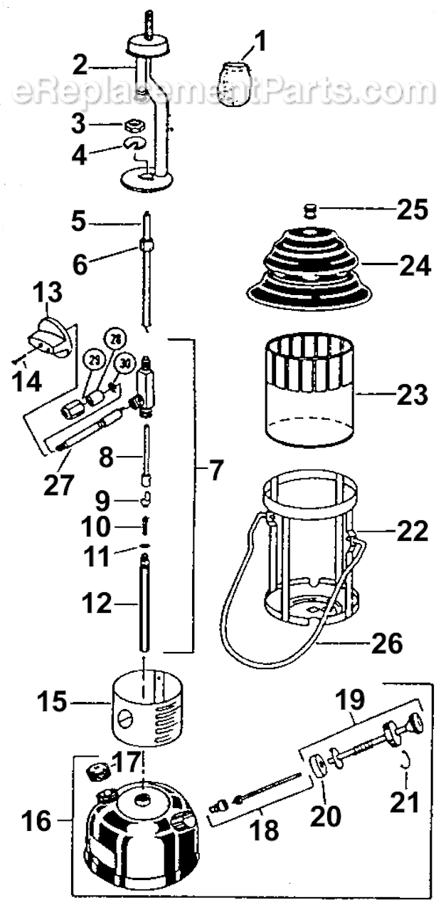 Page A Diagram and Parts List for  Coleman