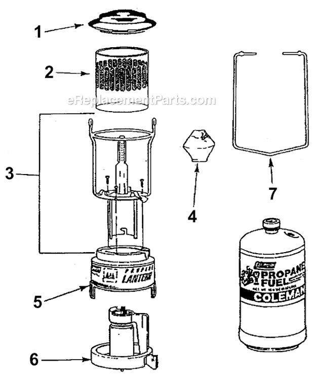 Page A Diagram and Parts List for  Coleman Lighting