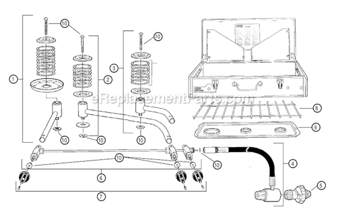 Page A Diagram and Parts List for  Coleman Camping Equipment