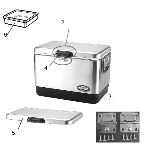 Page A Diagram and Parts List for  Coleman Cooler