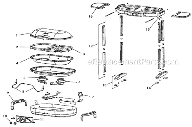 Page A Diagram and Parts List for  Coleman Grill