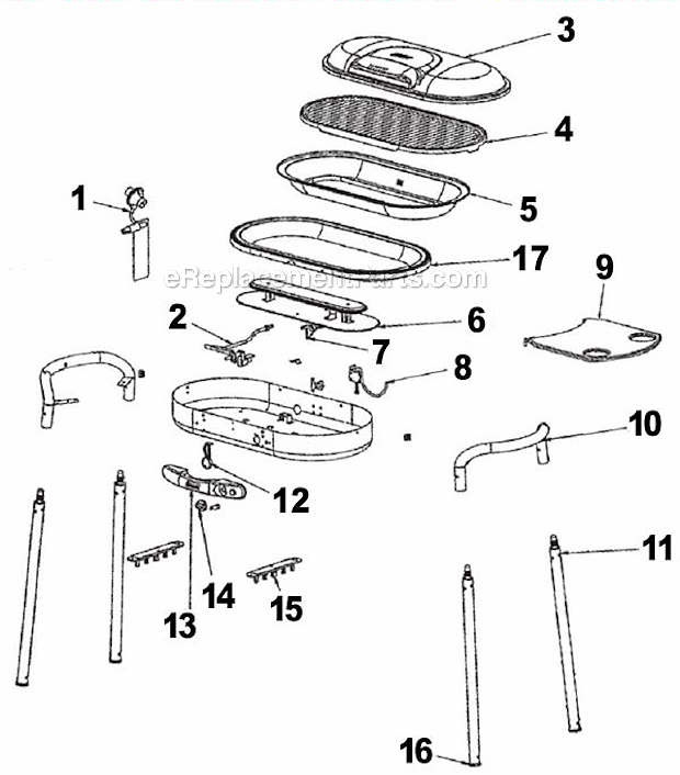 Page A Diagram and Parts List for  Coleman Grill