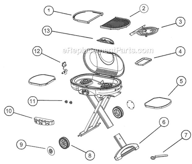 Page A Diagram and Parts List for  Coleman Grill