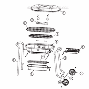 Page A Diagram and Parts List for  Coleman Grill