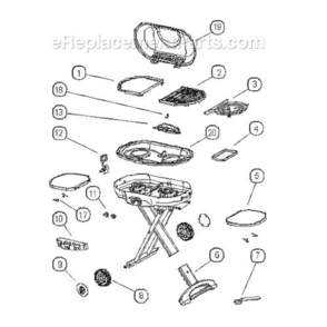 Page A Diagram and Parts List for  Coleman Grill