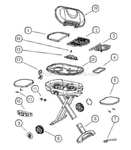 Page A Diagram and Parts List for  Coleman Grill