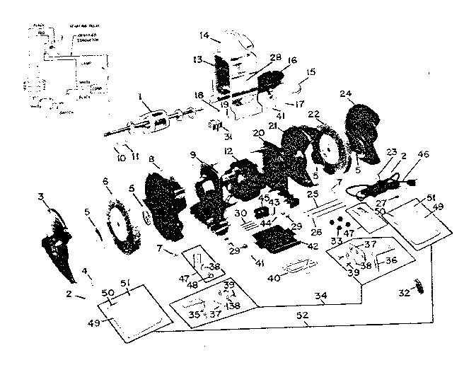 Unit Parts Diagram and Parts List for  Craftsman Grinder