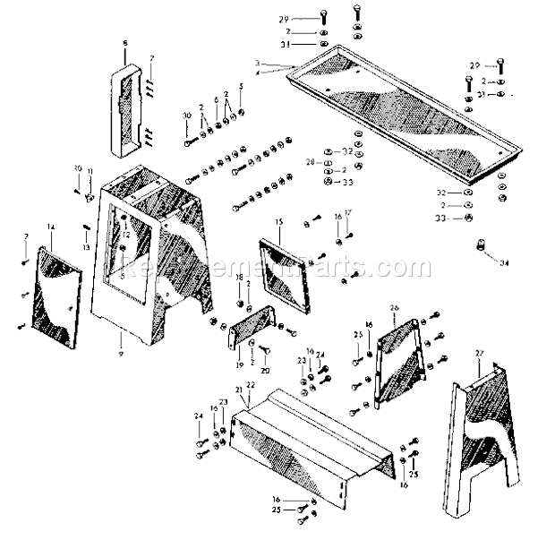 Page J Diagram and Parts List for  Craftsman Lathe