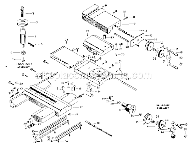 Page C Diagram and Parts List for  Craftsman Lathe
