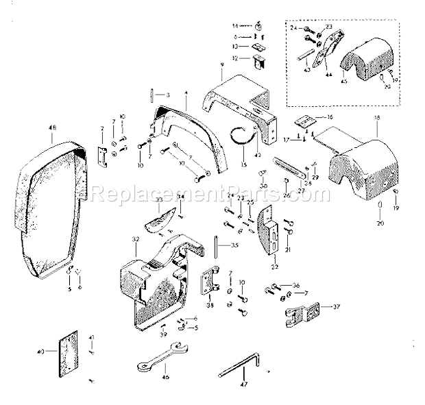 Page H Diagram and Parts List for  Craftsman Lathe