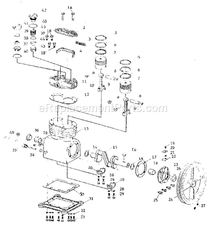 Page C Diagram and Parts List for  Craftsman Compressor