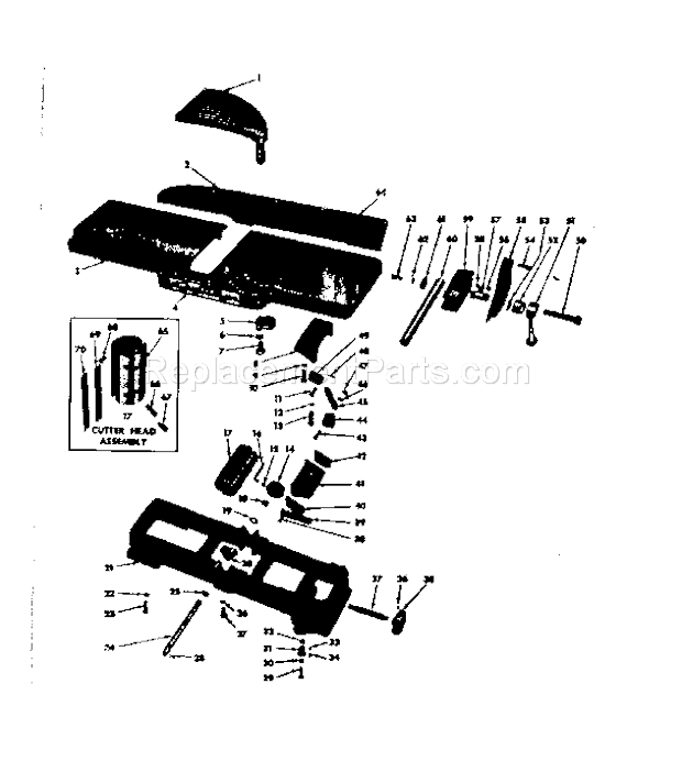 Unit Diagram and Parts List for  Craftsman Planer Jointer