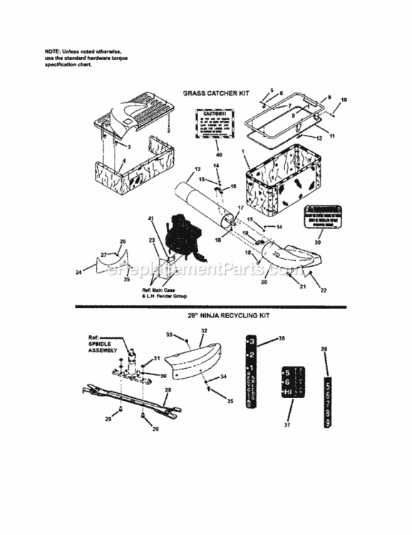 Page T Diagram and Parts List for  Craftsman Lawn Tractor