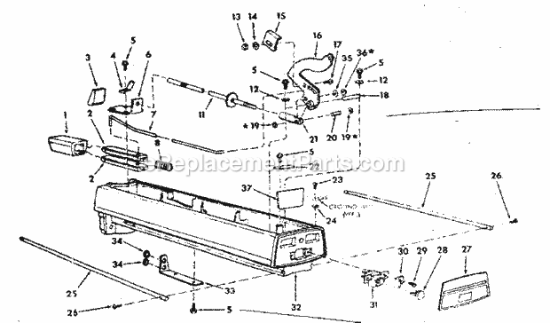 Arm Assembly Diagram and Parts List for  Craftsman Chop Saw