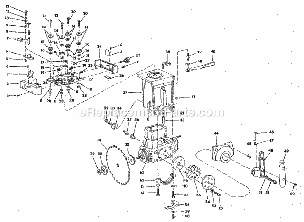 Page B Diagram and Parts List for  Craftsman Chop Saw