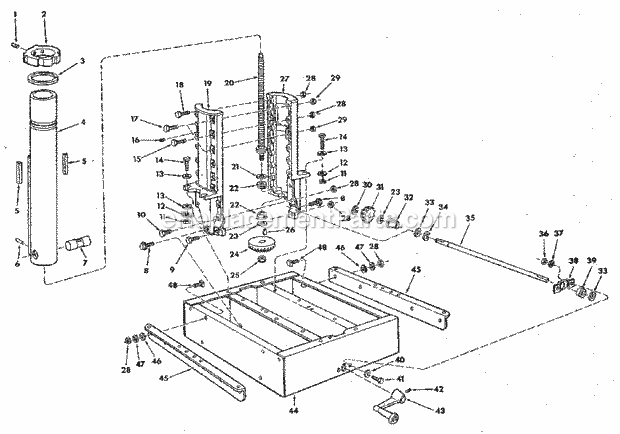Page C Diagram and Parts List for  Craftsman Chop Saw