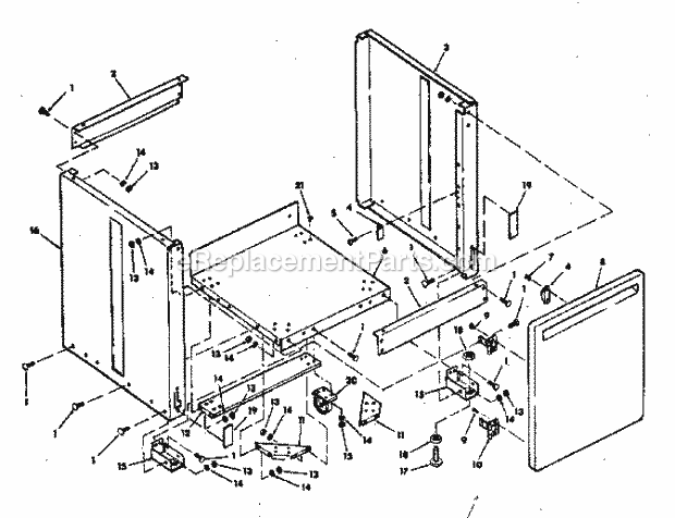 23" Cabinet Diagram and Parts List for  Craftsman Chop Saw
