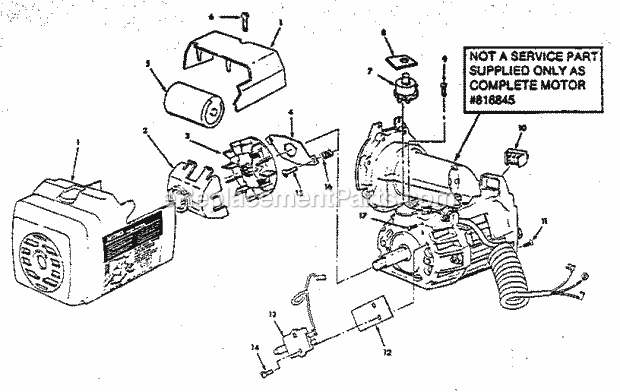 Motor 75128 Diagram and Parts List for  Craftsman Chop Saw