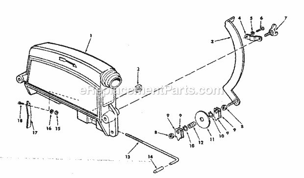 Guard Assembly Diagram and Parts List for  Craftsman Chop Saw