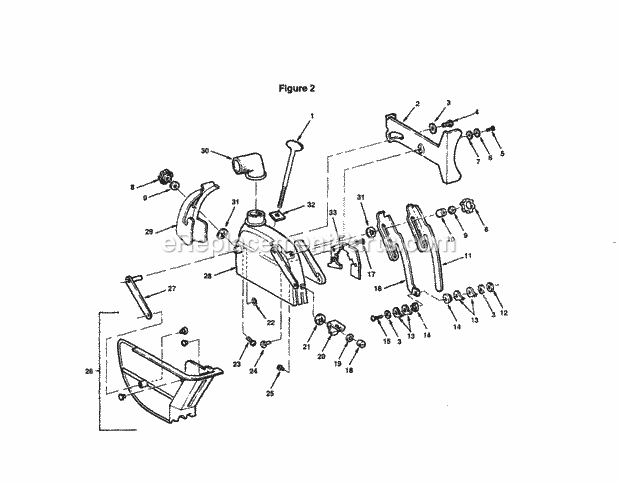 Guard Diagram and Parts List for  Craftsman Chop Saw