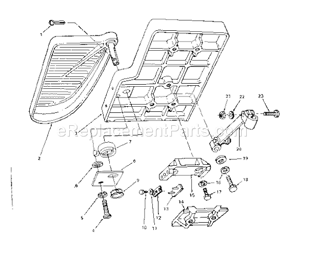 Infeed Table Diagram and Parts List for  Craftsman Planer Jointer