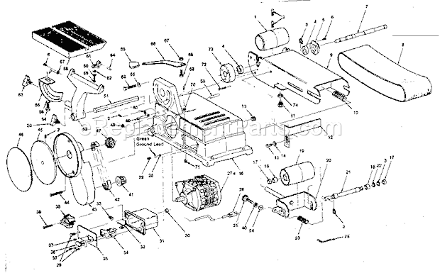 Unit Diagram and Parts List for  Craftsman Belt or Drum Sander