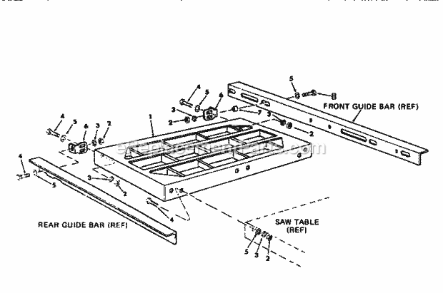 Table Extensions Diagram and Parts List for  Craftsman Table Saw