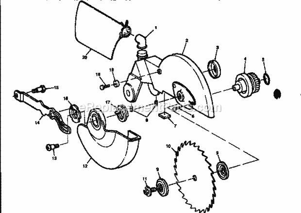 Page D Diagram and Parts List for  Craftsman Miter Saw