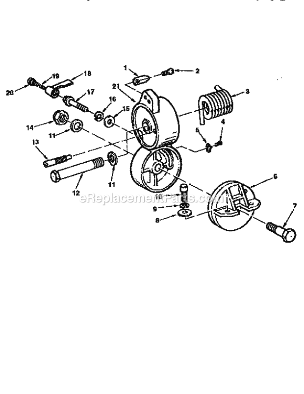 Figure 3-Pivot Assembly Diagram and Parts List for  Craftsman Miter Saw