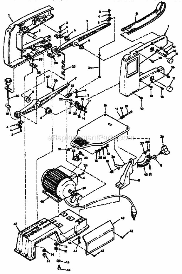 Unit Diagram and Parts List for  Craftsman Scroll Saw