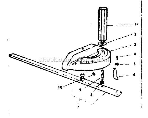 Miter Gage Assembly 62070 Diagram and Parts List for  Craftsman Table Saw
