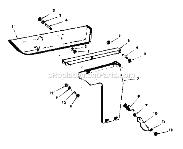 Blade Guard Assembly Diagram and Parts List for  Craftsman Table Saw