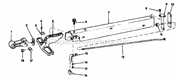 Rip Fence Assembly 62952 Diagram and Parts List for  Craftsman Table Saw