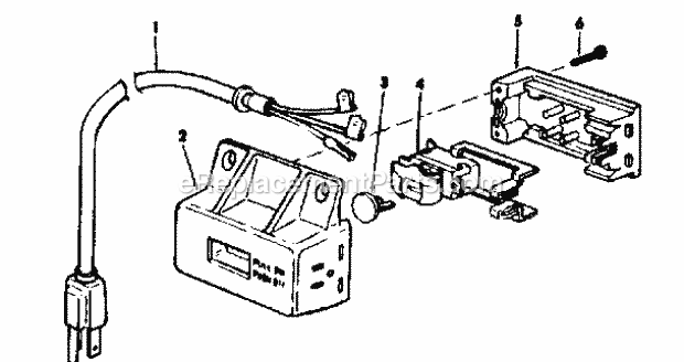 On / Off Power Outlet 60381 Diagram and Parts List for  Craftsman Table Saw