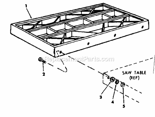 Table Extension Diagram and Parts List for  Craftsman Table Saw