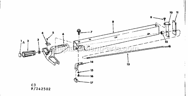 Rip Fence Assembly Diagram and Parts List for  Craftsman Table Saw