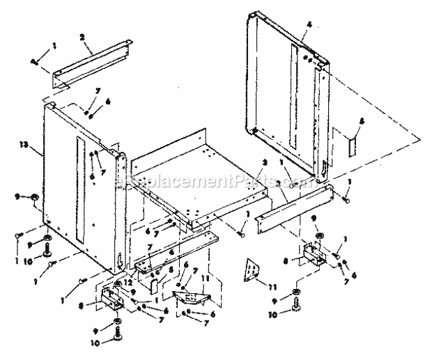 23" Cabinet Diagram and Parts List for  Craftsman Band Saw