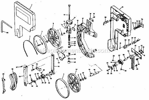 Drive Assembly Parts Diagram and Parts List for  Craftsman Band Saw