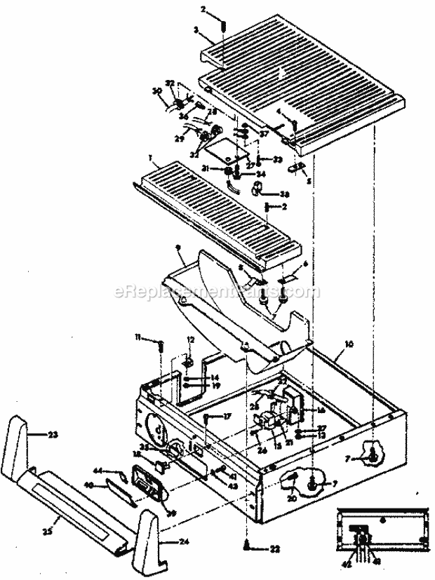 Base Components Diagram and Parts List for  Craftsman Band Saw